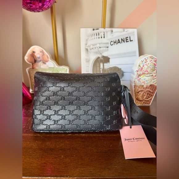 Juicy Couture Black Logo-Embossed Large Wristlet or Mini Bag - Picture 3 of 4
